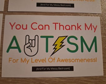 Awesome AUTISM stickers x20. Awareness.  Crafts. funny gift ideas. Neurodiversity awareness