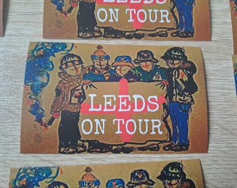 Leeds United hand drawn Leeds on tour. Stickers x30 un0fficial stickers. LUFC- Easy Peel.Football gift Ideas. Crafts.