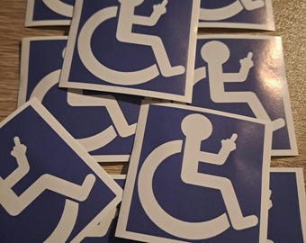 Funny / offensive disabled stickers x20. Football gift Ideas. Crafts. disability. gift.