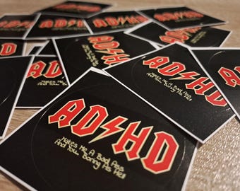 Funky ADHD stickers x20. funny gift Ideas. Crafts. Neurodiversity awareness