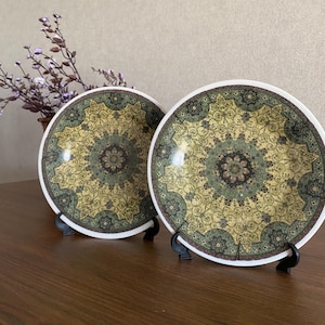 Vintage porcelain handmade imperial Japanese plate - Handmade tile wall plate