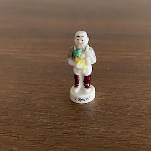 Figurine d&#39;épicier français vintage en porcelaine - Miniature des années 1970