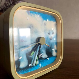 Vintage Casio Quarz Kätzchen Schreibtisch Uhr Bild 2