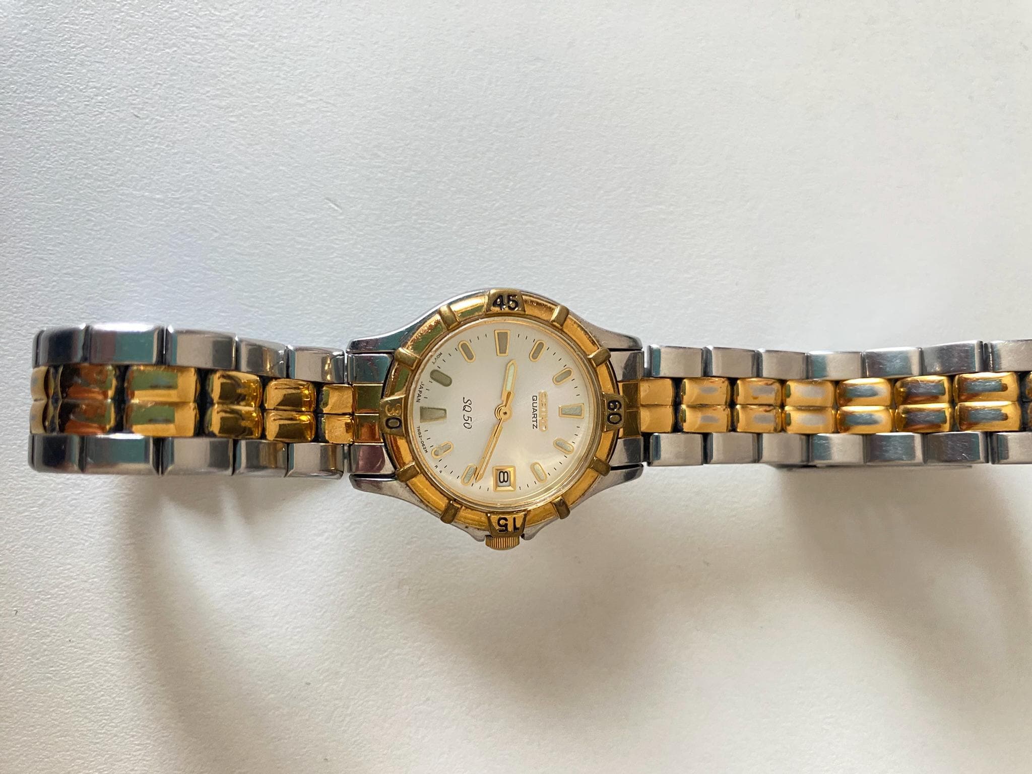 Vintage Seiko SQ50 Two-tone Watch – Gold Silver Stainless Steel 