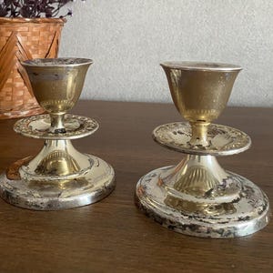 Vintage silver plated 2-piece candlestick