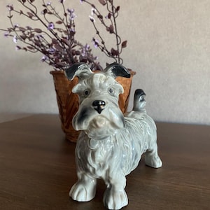 Antique Carl Schedig Porcelain Dog Figurine - Vintage Collectible