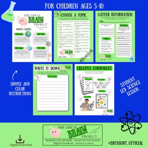 The Great Brain Project: Science Lesson Packet for Younger Kids, Student-Led Science Study, Homeschool Resource designed for ages 5-10