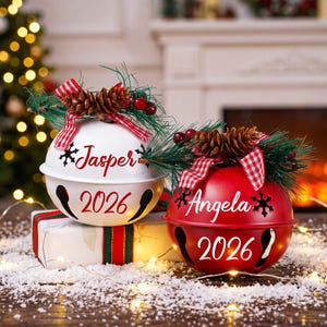 2026年クリスマスベルオーナメント、クリスマスオーナメント、パーソナライズされたクリスマスジングルベル、クリスマスベルオーナメント、クリスマスデコレーション、クリスマスギフト