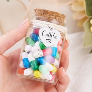 Cápsula de nota de amor personalizada, regalo de San Valentín, botella de vidrio, cápsulas con mensaje de larga distancia en una botella de vidrio, cápsula de píldora de amor, regalo para novio