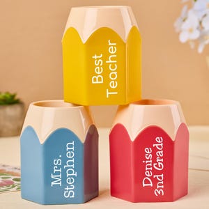 Personalized Pencil-Shaped Pen Holder,Colorful Pen Cup,Desk Organizer For Office/Makeup Brush/Stationery,Back To School Gift For Students