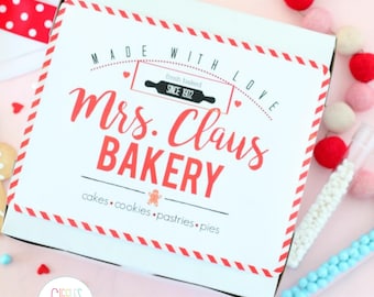 Mrs. Claus Bakery Tag, Christmas Cookies PDF Instant Download