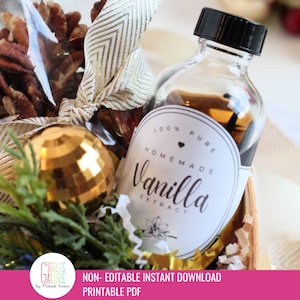 Homemade Vanilla Extract Labels PDF Instant Download