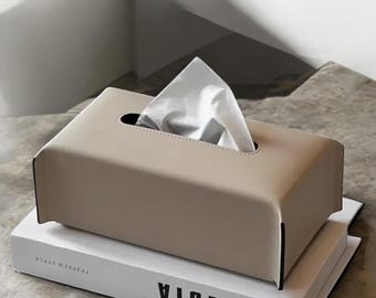 Luxury Leather Tissue Box Holder - Elegant Napkin Case for Car, Home, and Office Desk Decoration