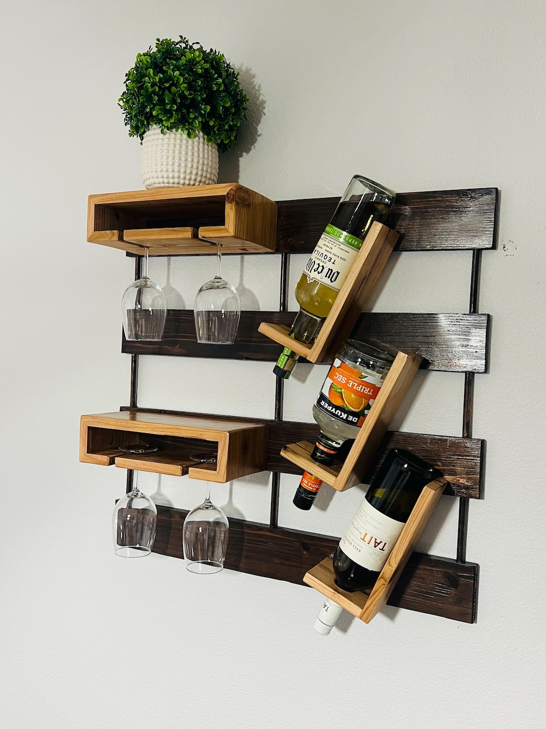 Handcrafted Rustic Wall-mounted Wine Rack - Etsy