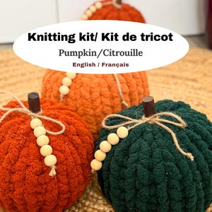 DIY Chunky Knit Pumpkin Kit | Hand-Knitting Kit for Beginners & Adults | No-Needle Knitting | Cozy Home Décor Gift