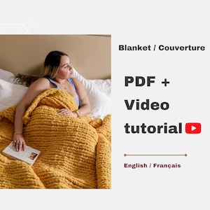 Schema PDF + Video Tutorial: Come realizzare una coperta spessa lavorata a mano, fai da te, crea la tua coperta