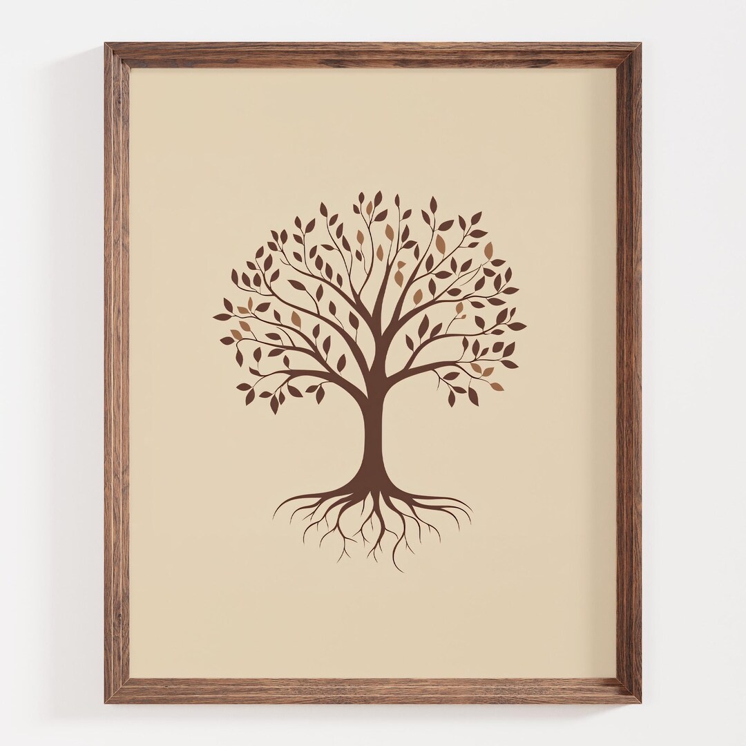 Rooted Tree Wall Art, Family Tree Print, Minimalist Tree Poster ...