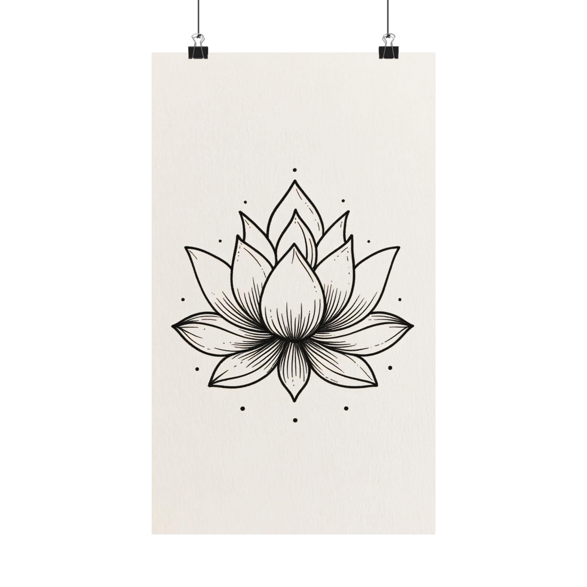Minimalist Lotus Print, Zen Lotus Wall Art, Lotus Flower Art