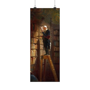 The Bookworm Art Print, Vintage Library Painting, Classical Book Lover Decor, 19th Century Reading Artwork, Antique Literary Wall Art image 10