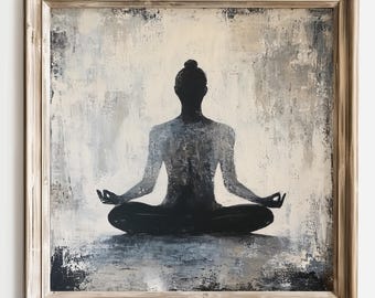 Meditation Wall Art Mindfulness Art Yoga Decor Spiritual Wall Art Monochrome Art Print Peaceful Print Calmness Decor Zen Art Meditation Pose