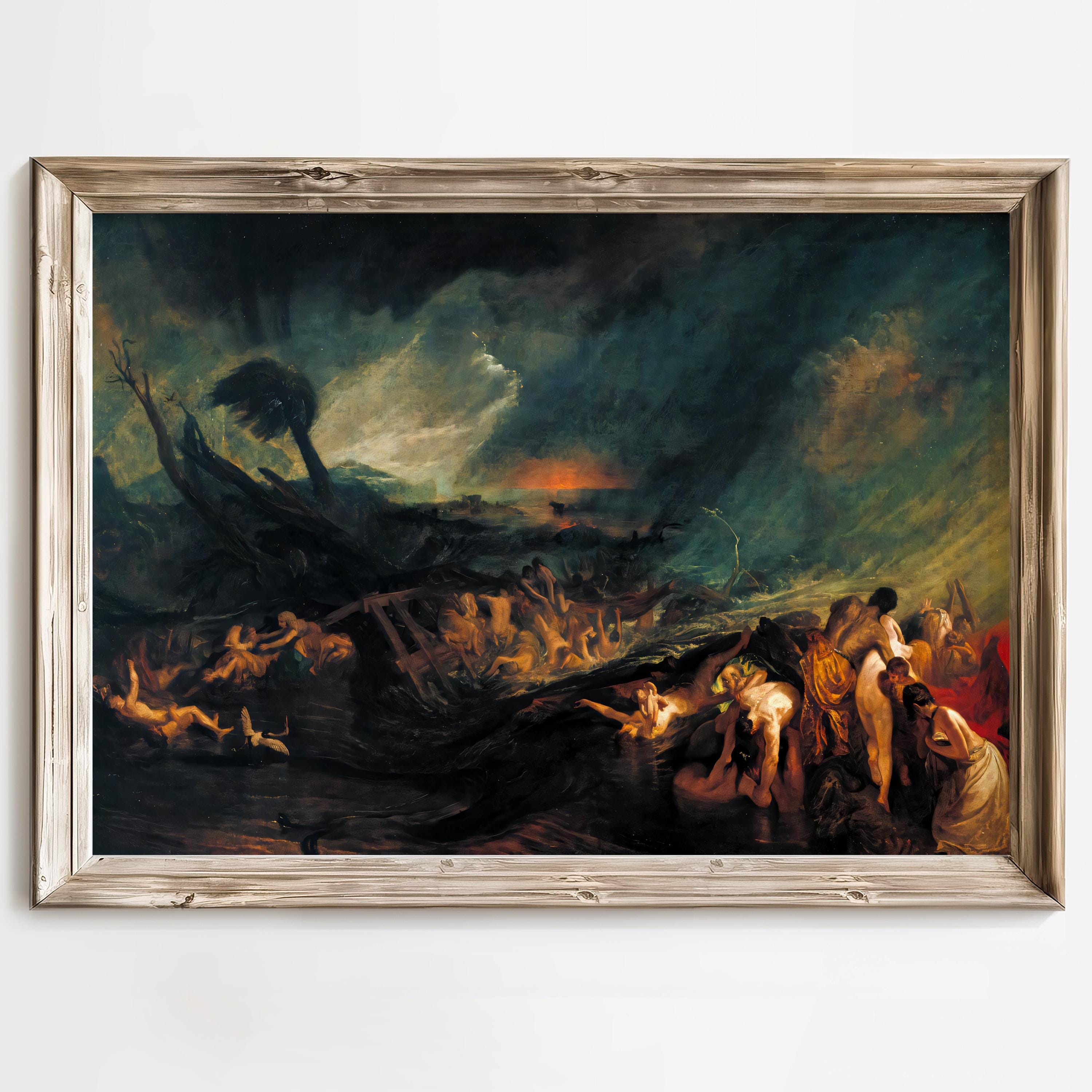 The Deluge Painting, JMW Turner Art Print, Biblical Flood Painting