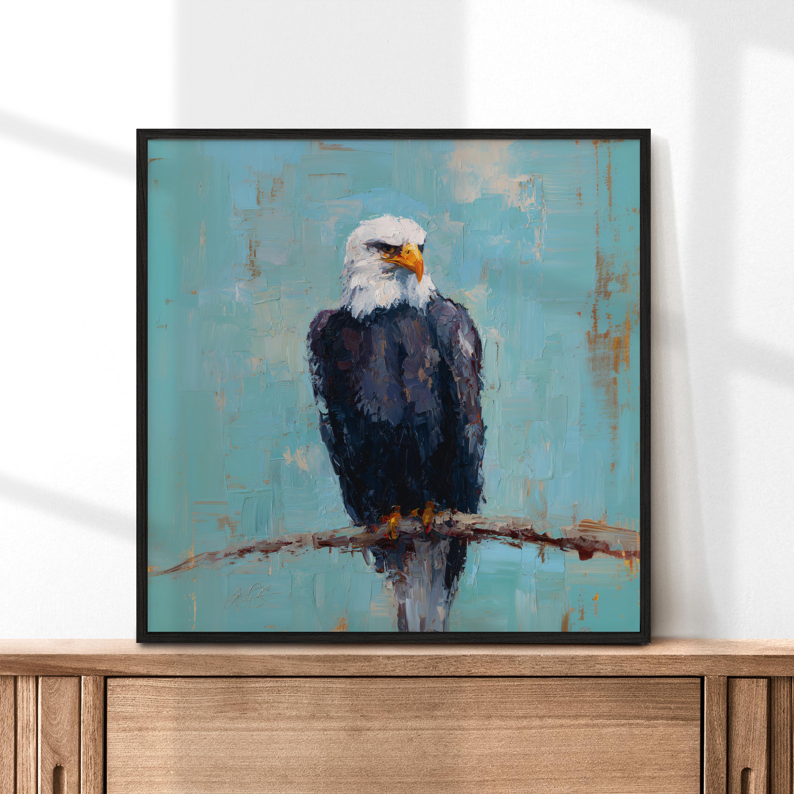 Bald Eagle Wall Art Print, Majestic Bird Painting Poster, Patriotic ...