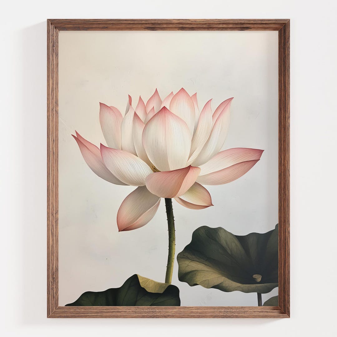 Pink Lotus Wall Art, Floral Print, Lotus Flower Artwork, Vibrant Flower ...