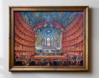 Baroque Theater Art Print, Opera House Wall Decor, Classical Theater Scene, Historical Artwork, Vintage Theater Print, Fine Art Reproduction