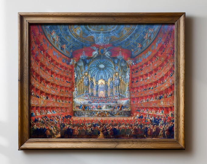 Baroque Theater Art Print, Opera House Wall Decor, Classical Theater Scene, Historical Artwork, Vintage Theater Print, Fine Art Reproduction