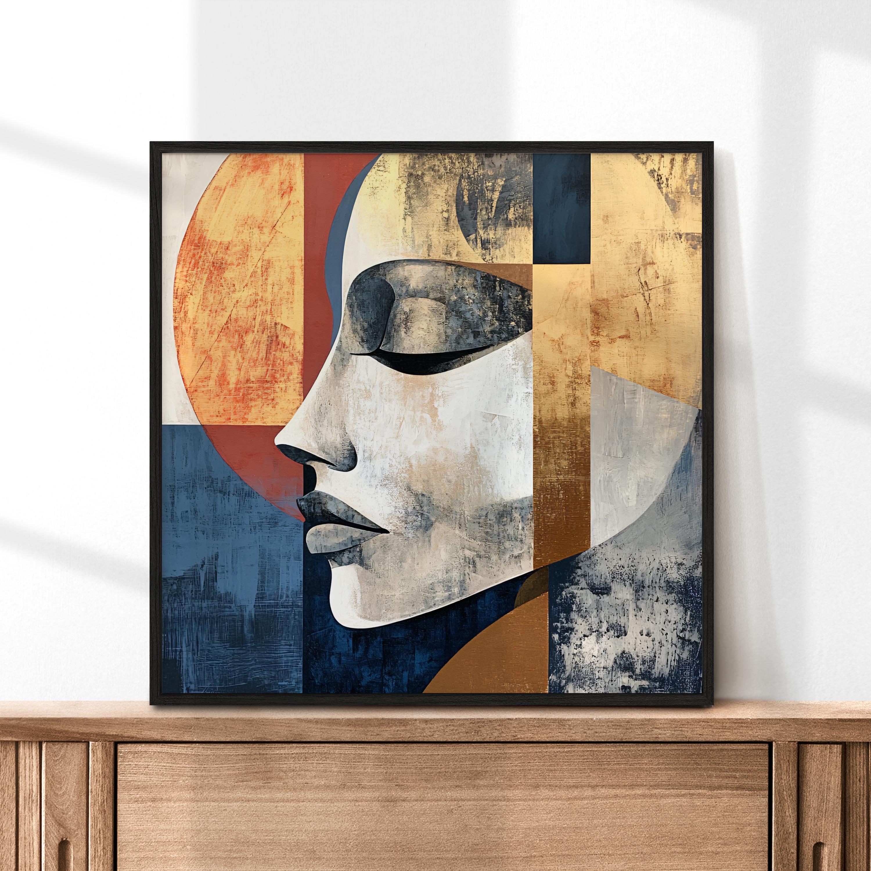 Abstract Geometric Art Print, Modern Face Art, Bold Minimalist Portrait ...
