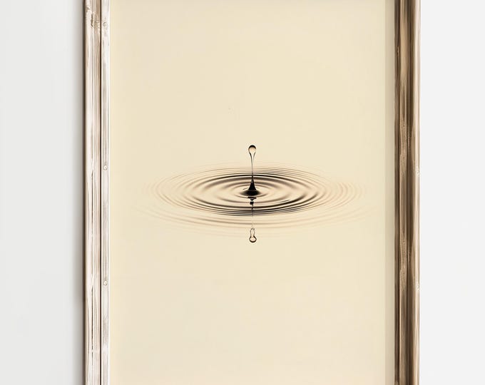 Water Droplet Art, Minimalist Wall Art, Calm Decor, Abstract Ripple Effect Print, Reflective Artwork, Zen Decor, Peaceful Decor, Gift For
