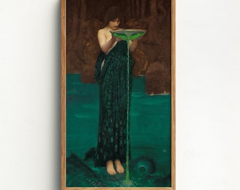 Circe Invidiosa, John William Waterhouse Print, Vintage Witch Art, Pre-Raphaelite Wall Art, Mystic Woman Painting, Occult Decor, Witch