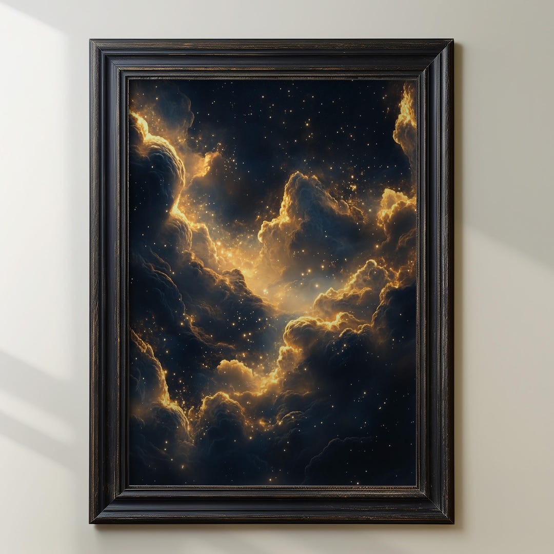 Stunning Cosmic Clouds Art Print, Galaxy and Stars Wall Decor ...
