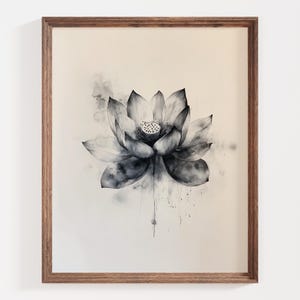 Watercolor Lotus Print, Minimalist Lotus Flower Art, Tranquil Lotus Flower Decor, Zen Art Print, Artistic Lotus Design, Gift for Mindfulness