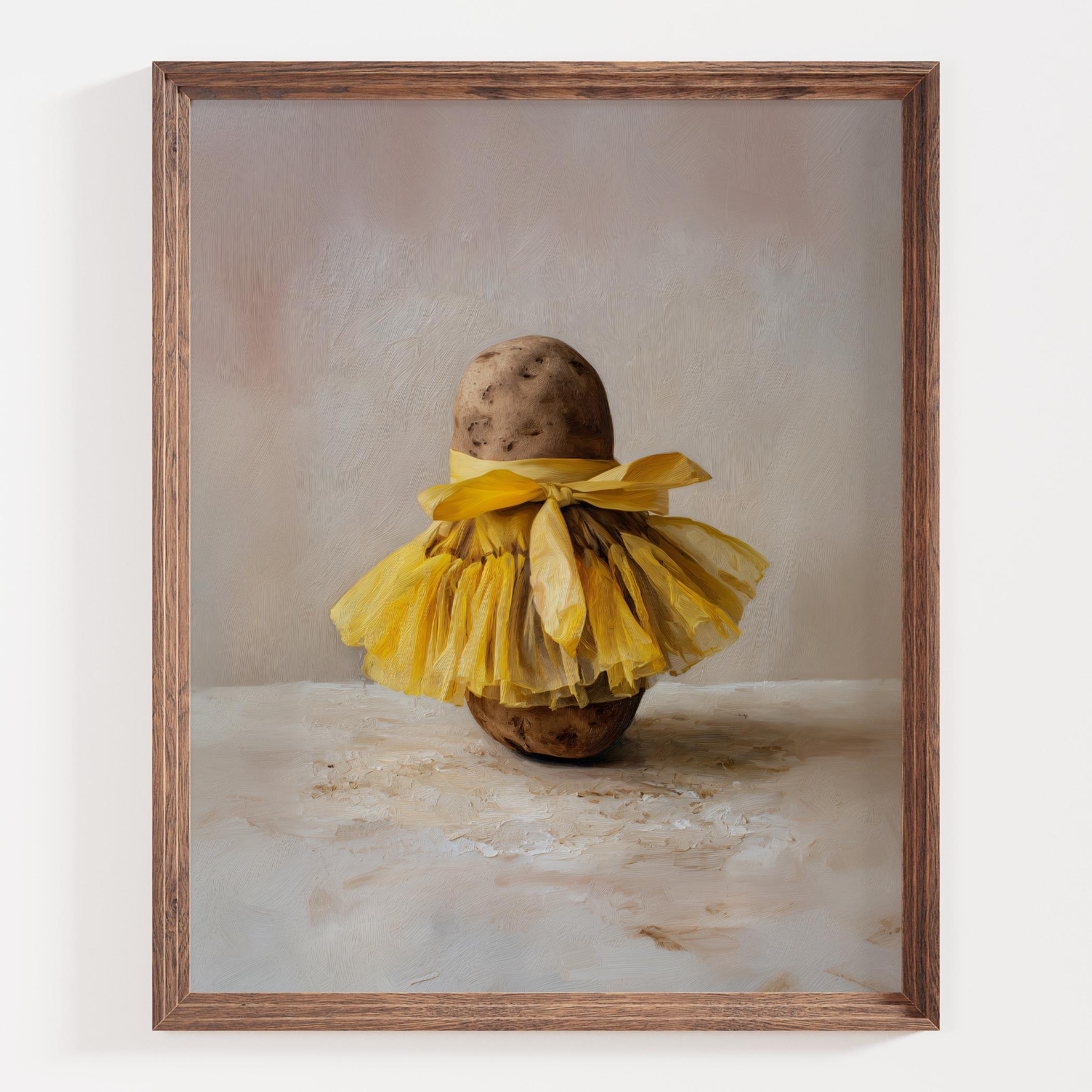 Whimsical Potato Art Print, Funny Food Wall Decor, Surreal Still