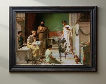 Ancient Roman Ritual Scene, Classical Wall Art, Greco Roman History Print, Historical Painting, Neoclassical Home Decor, Museum Style