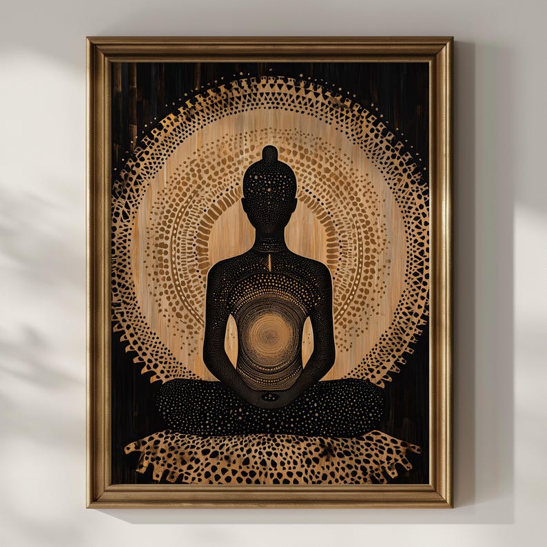 Sacred Geometry Meditation Art, Zen Buddha Wall Decor, Spiritual ...