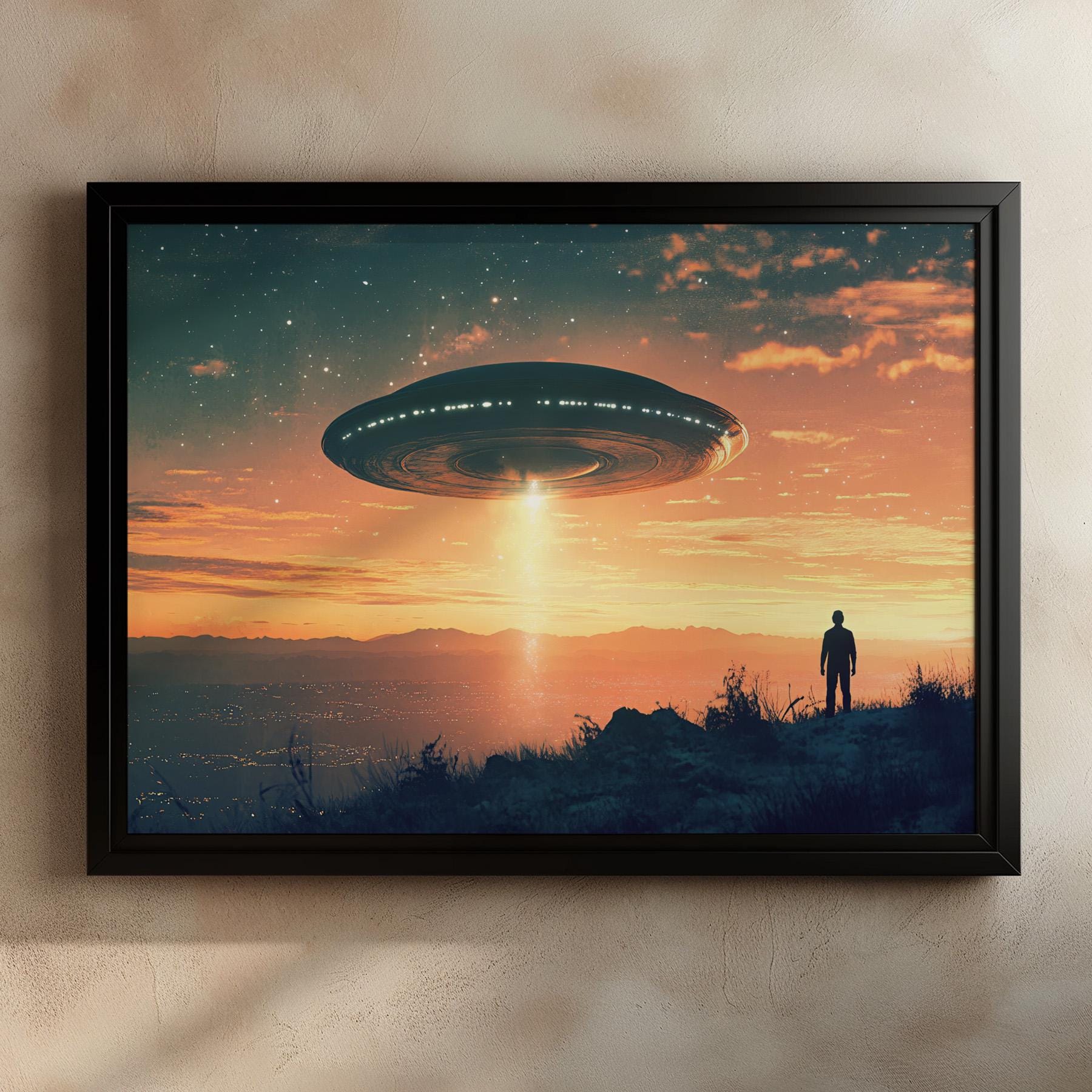 UFO Art Print, Sci-fi Wall Art, Alien Spaceship Poster, Futuristic ...