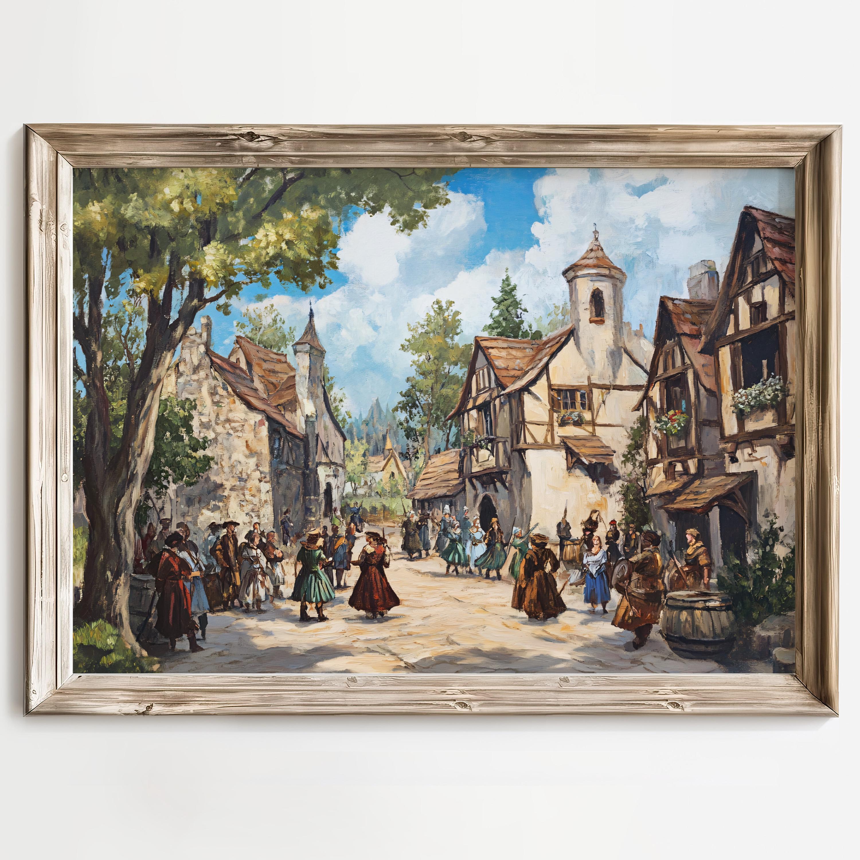 Village Festival Painting, Dancing Villagers Artwork, Renaissance