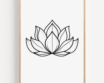 Lotus Flower Art, Zen Home Decor, Minimalist Lotus Print, Spiritual Artwork, Serene Meditation Art, Spiritual Artwork, Gift For Mindfulness
