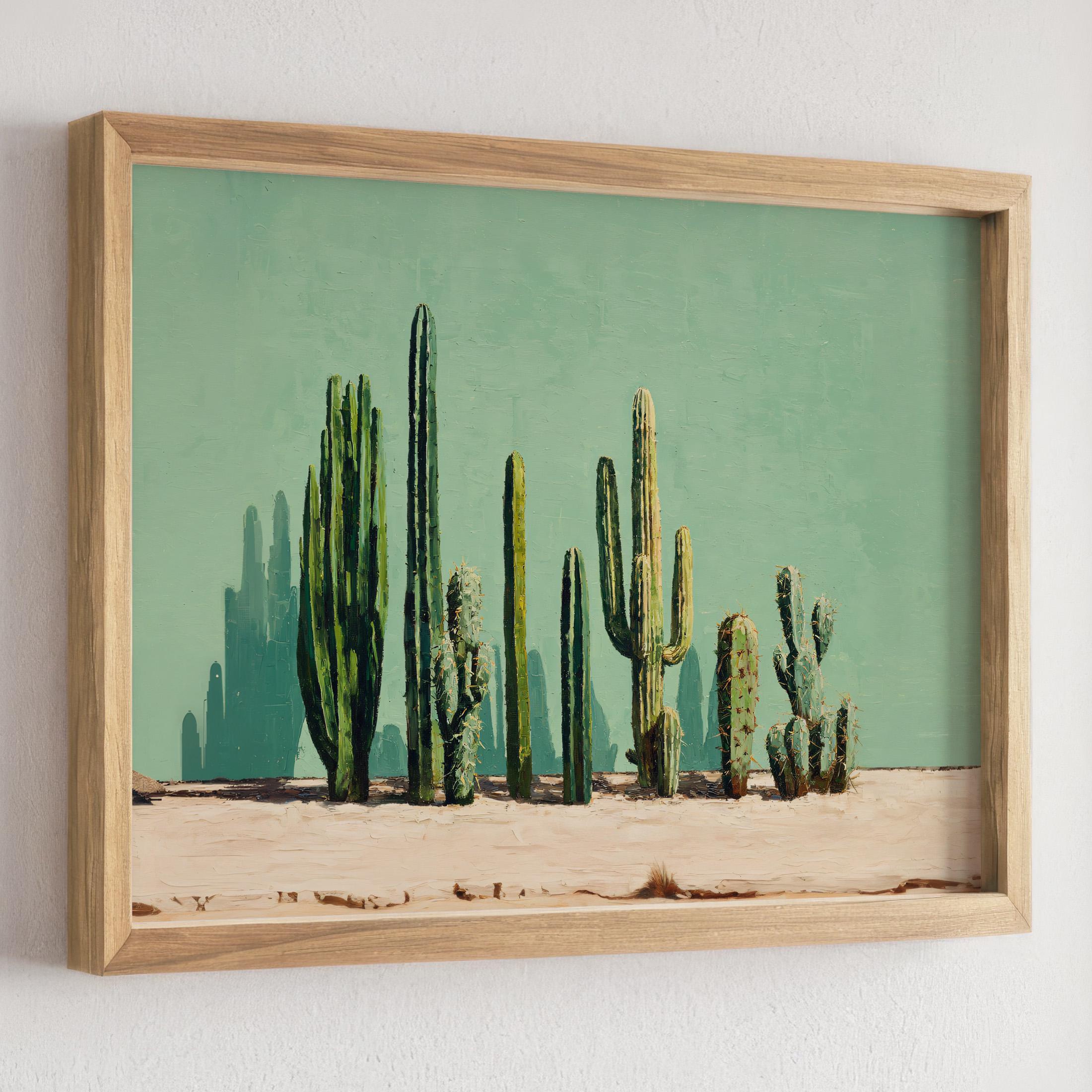 Desert Cactus Wall Art Print, Southwest Landscape Painting Poster ...