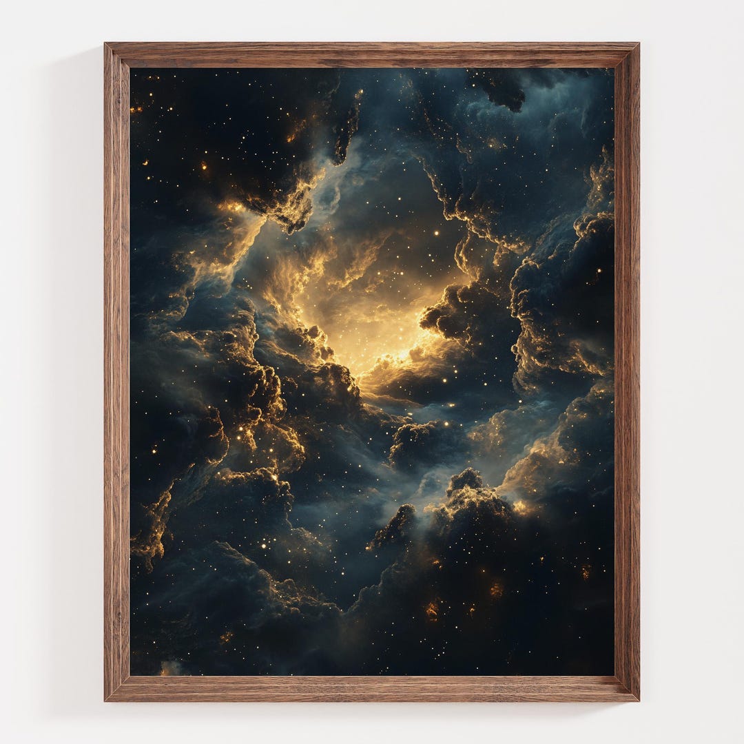 Cosmic Nebula Art Print, Space Galaxy Poster, Starry Sky Artwork, Deep ...