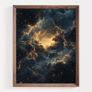 Impresión artística de nebulosa cósmica, póster de galaxia espacial, obra de arte de cielo estrellado, nubes del espacio profundo, arte de pared astronómico, impresión del universo, decoración celestial