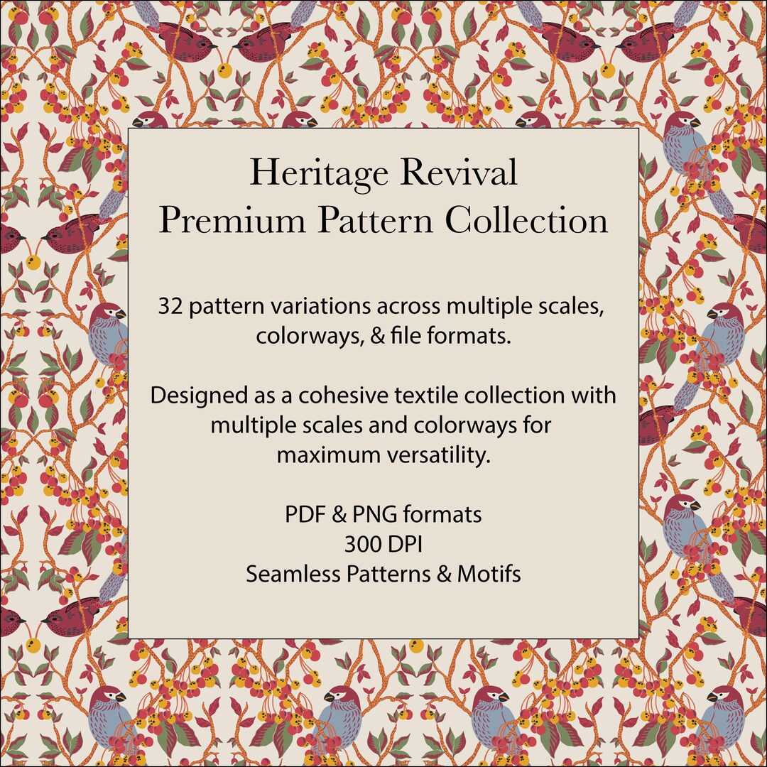 Heritage Revival Vintage Floral Seamless Pattern Collection (digital ...