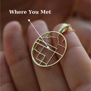 Gepersonaliseerd Where You Met-kaartketting | Cadeau van 925 zilver voor haar