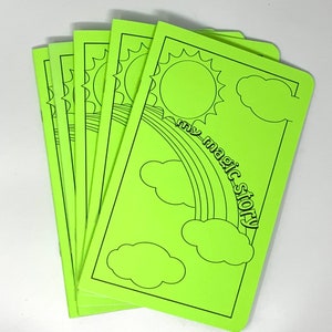 Write Your Own Storybook / Small Notebook / Kids Fun Book / Party Favor Green