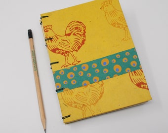 Menagerie Journal / Junk Journal / Notebook / Artist Sketchbook / Hand Bound / One of a Kind / Chicken and Egg