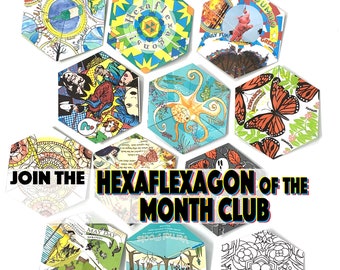 Hexaflexagon of the Month Club / Yearly Subscription / A Year of Hexaflexagon Fun / Mail Art / Folded Paper Art in the Mail