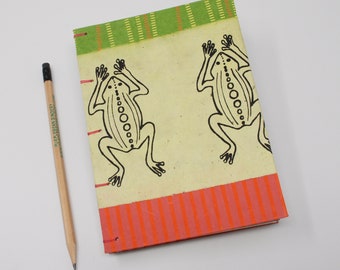 Menagerie Journal / Junk Journal / Notebook / Artist Sketchbook / Hand Bound / One of a Kind / Frogs