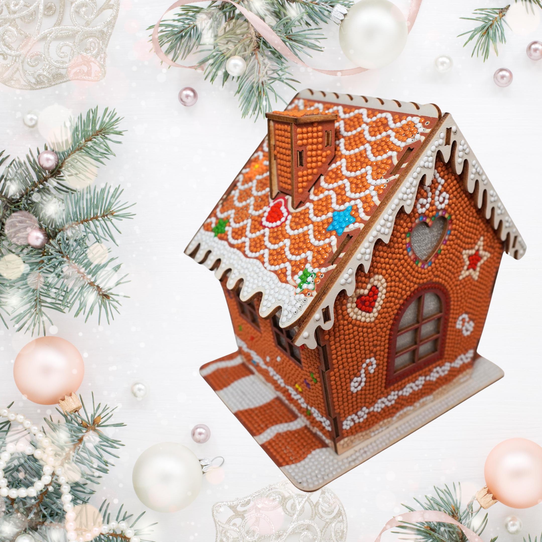 3D Gingerbread House Diamond Painting Kit | DIY Christmas Décor Craft ...